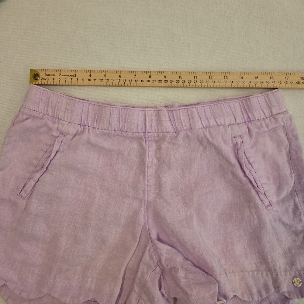 2 PC LILLY PULITZER Callahan Seafoam Montauk | Lavender Brea Linen Shorts 12/L - Picture 10 of 14